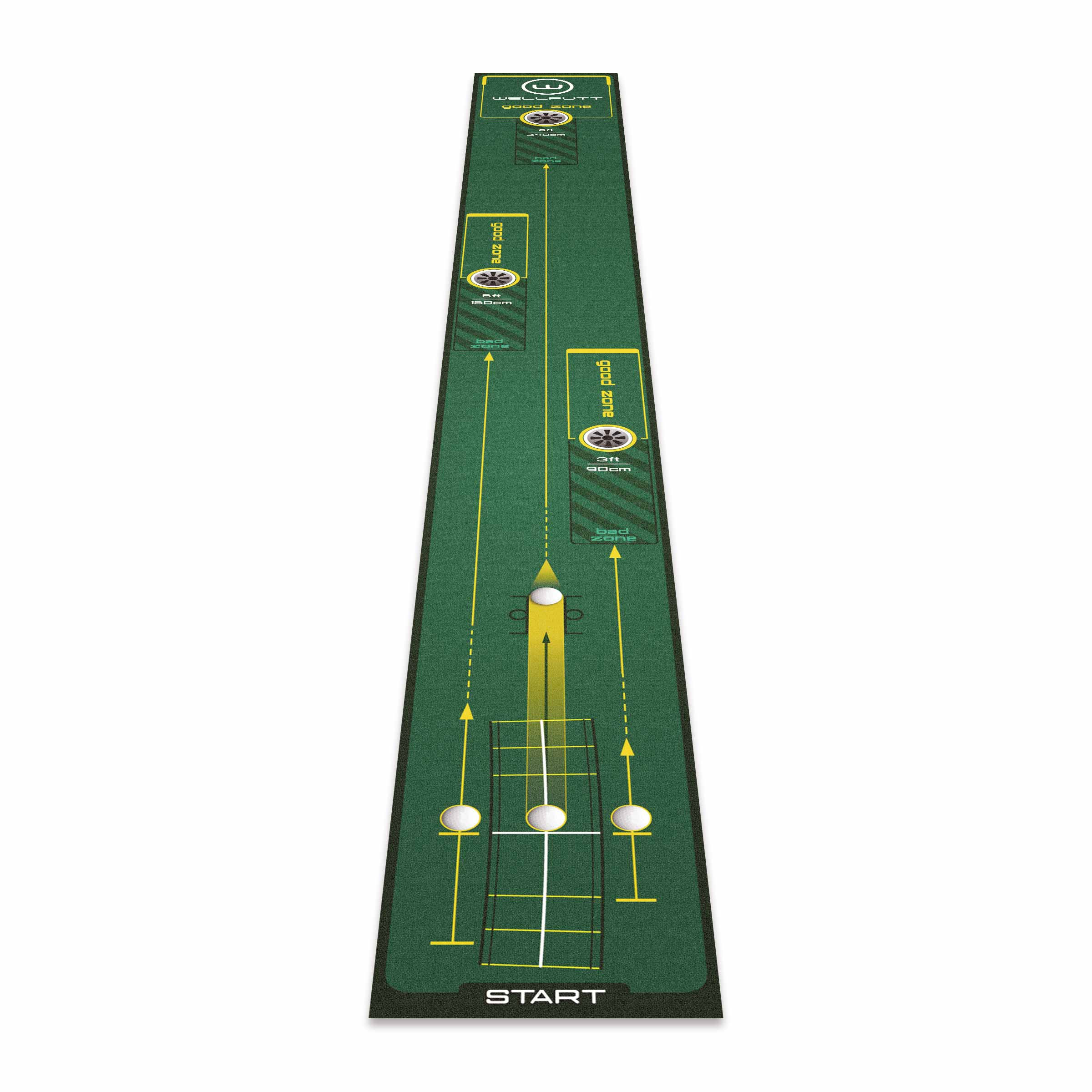 Putting training mat golf indoor - 3m Start 2.0 | Wellputt