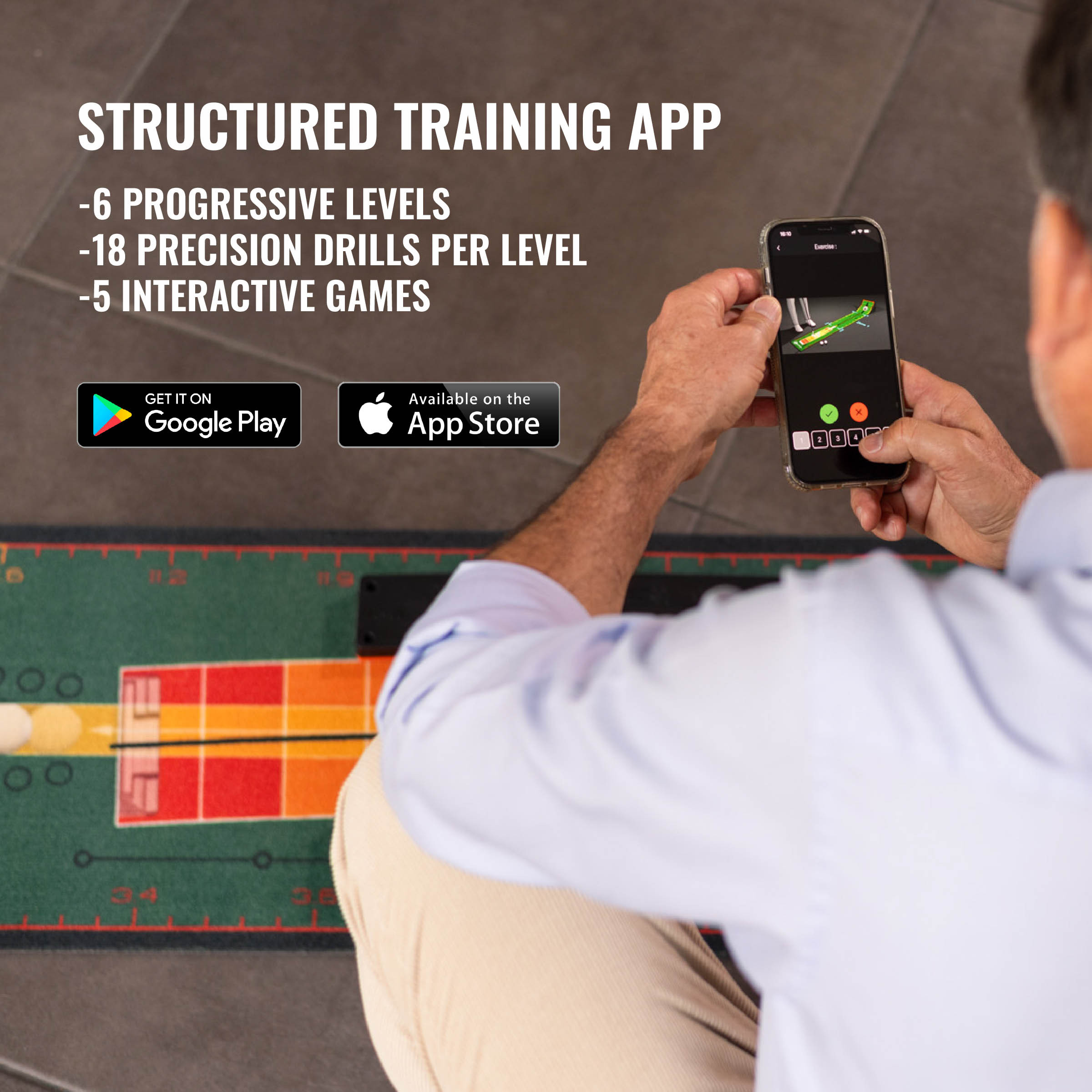 Putting training mat golf indoor - Stroke Master | Wellputt
