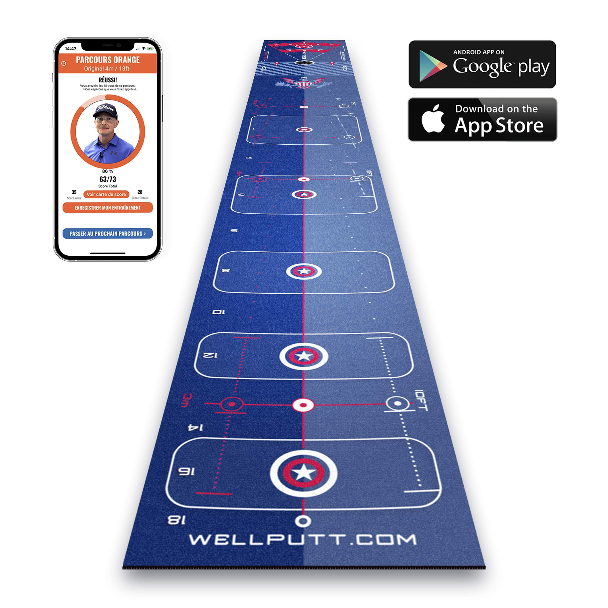 WELLPUTT WELLSTROKE 12° Wellstroke - Putting aid - Edition Stars & Stripes | Wellputt