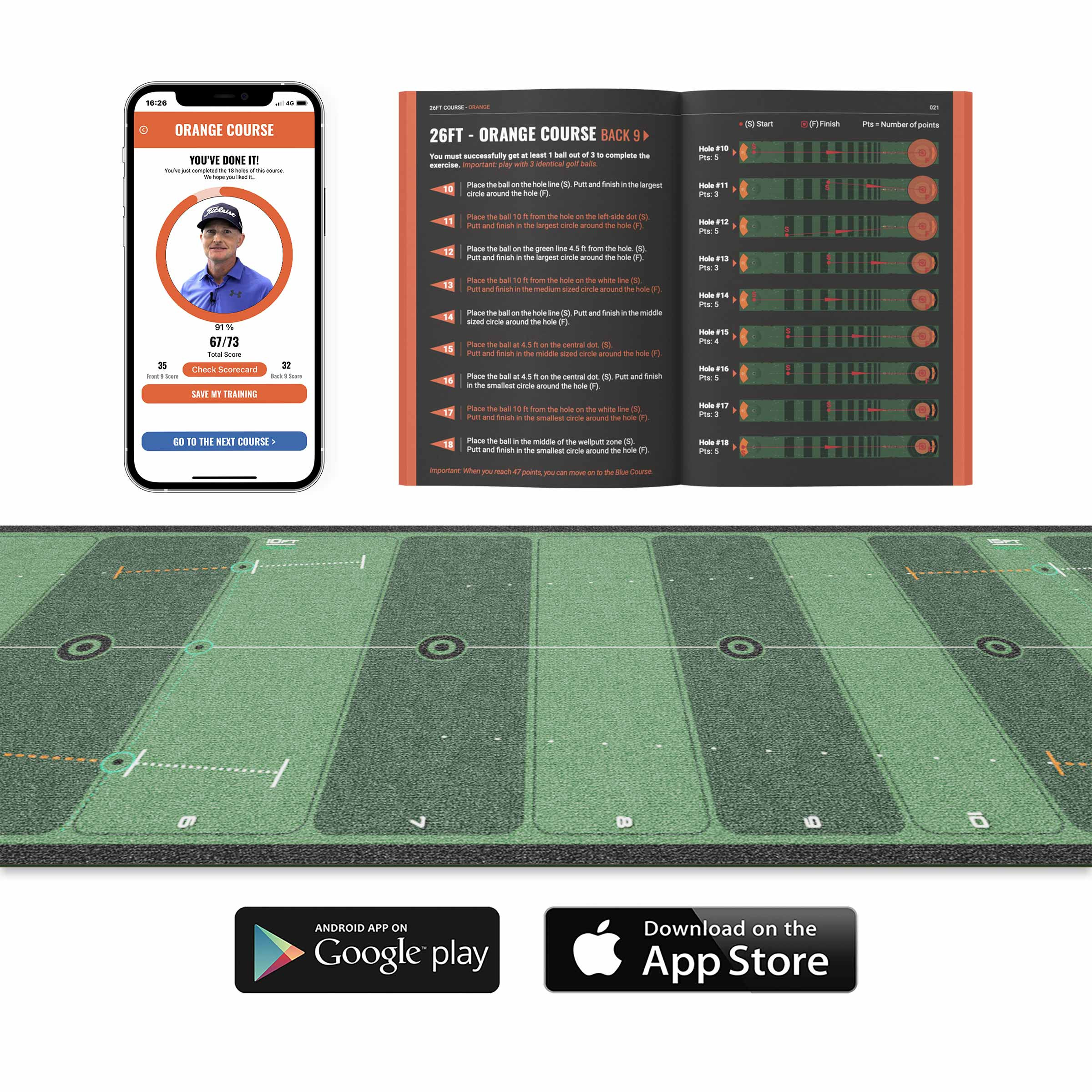 WELLPUTT パッティングトレーニングマット Amazon.co.jp: WELLPUTT ゴルフパッティングトレーニングマット