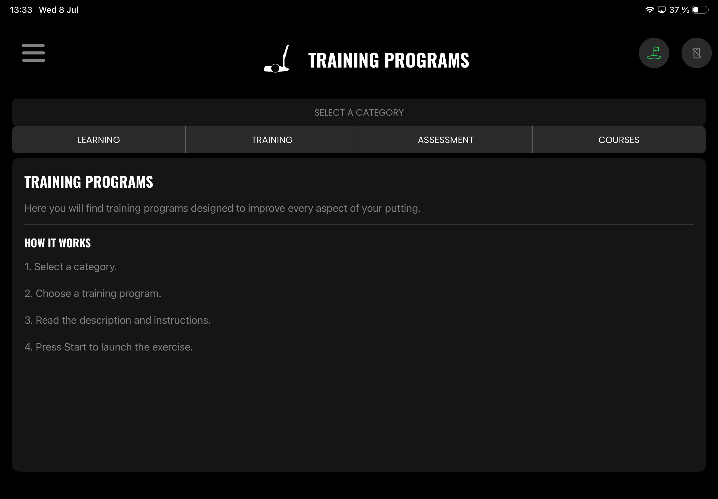 Wellputt app — training programs